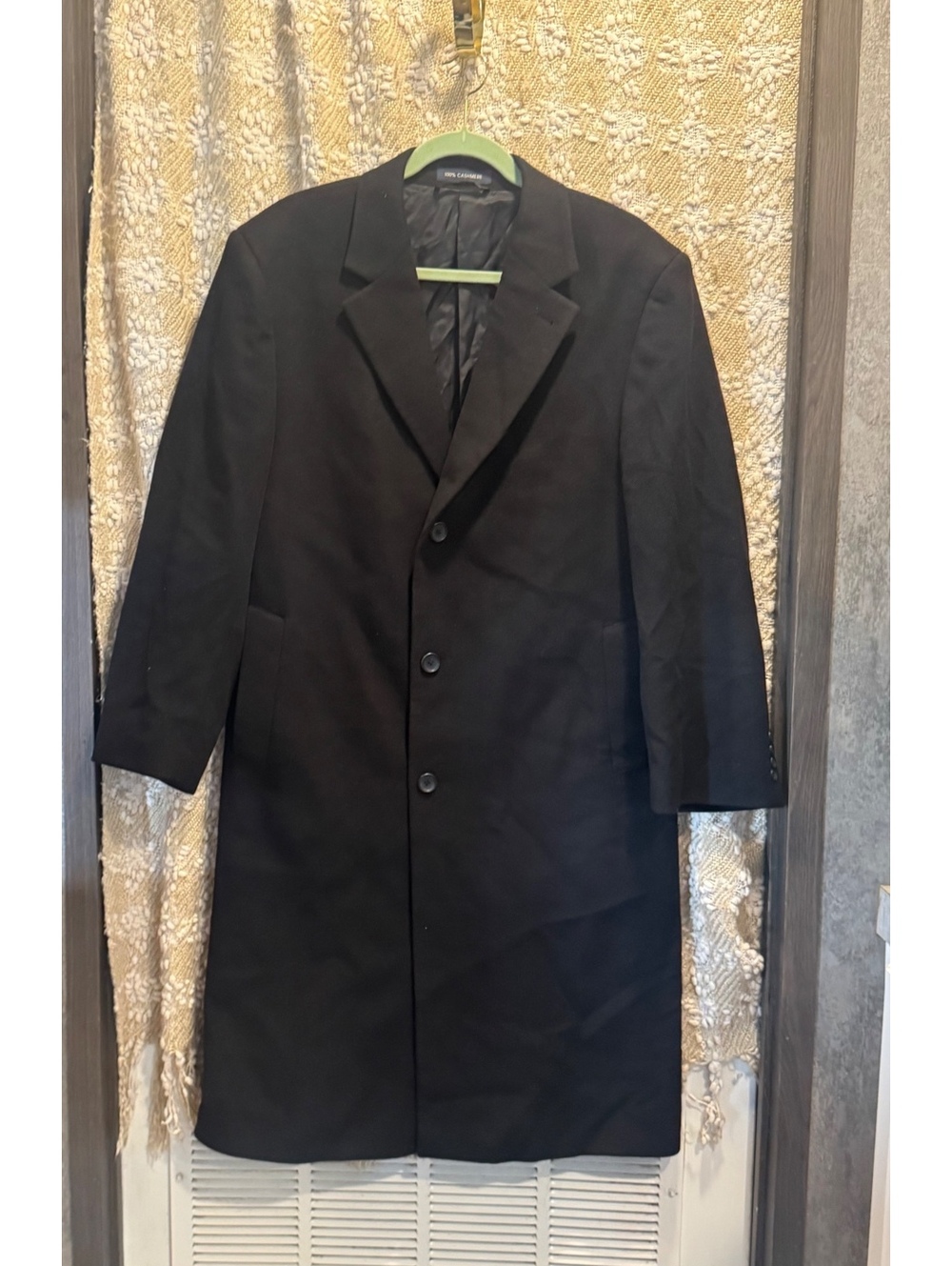 Daniel Cremieux Signature Overcoat Mens 42R Black 100% Cashmere Luxury